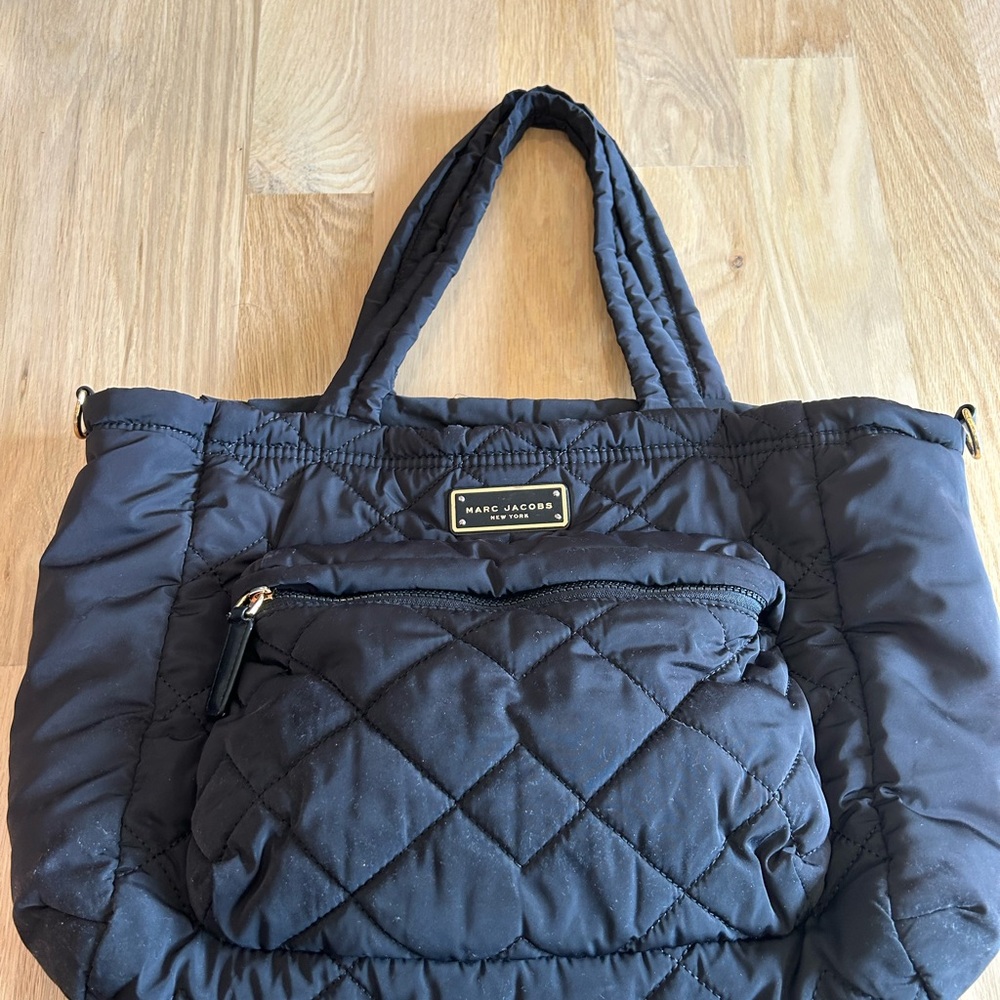 Marc Jacobs Black Quilted Nylon Tote